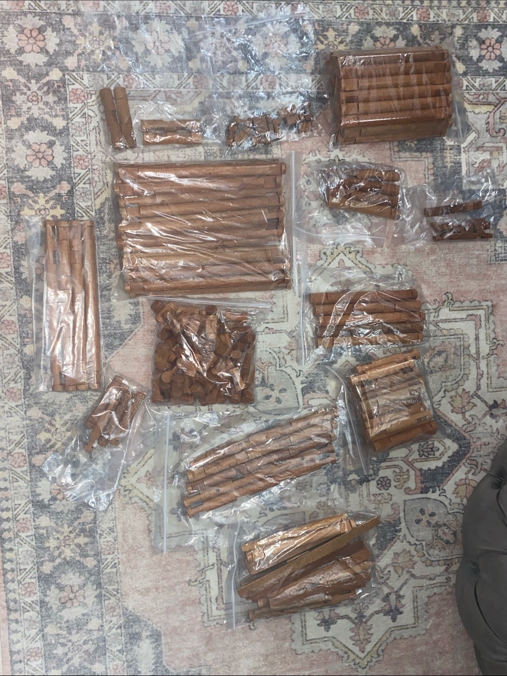 Large Lot Wood Lincoln Logs Various sizes